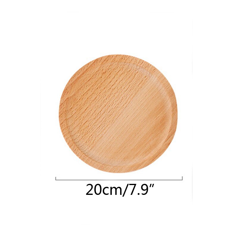 1 Pcs Japanse Hout Ronde Plaat Natuurlijke Houten Cake Brood Gerechten Dessert Dienblad Hout Sushi Plaat Servies Servies: 20cm