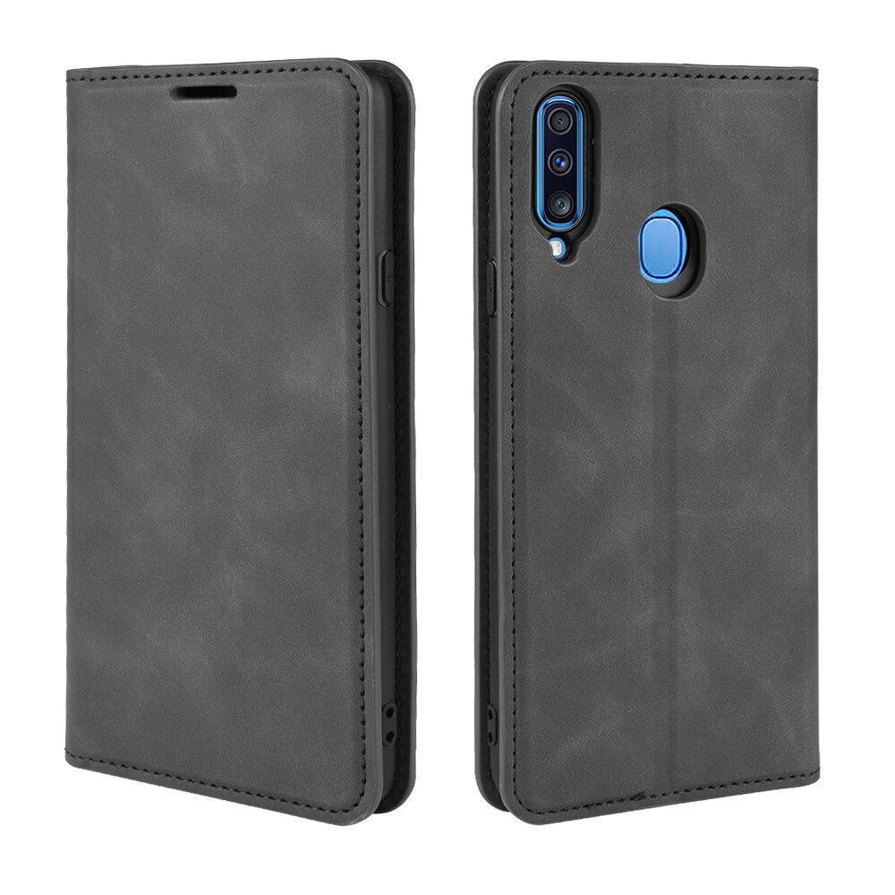 A207 Auto Switch Leather Case for Samsung Galaxy A20S (6.5in) SM-A207F Flip Wallet Book Cover Black 207A A 20S 207 GalaxyA20S: Black