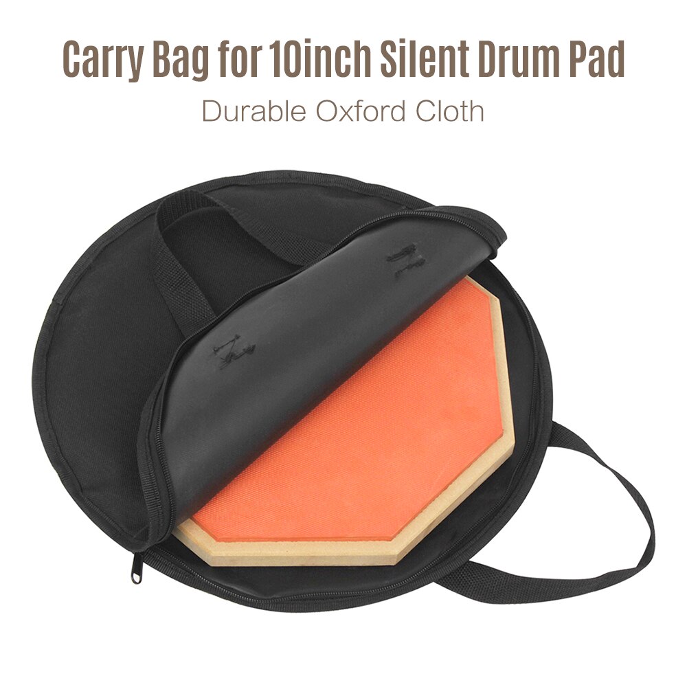 12in Rubber Pad Electronic Dumb Drum Metronome Practice Dumb Drum for Jazz Drums Exercise Training Percussion Drum Pad: 10inch bag