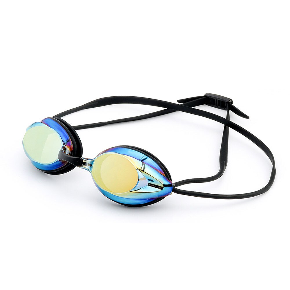 Anti-Fog Zwembril Uv Bescherming Zwart/Blauw/Roze Lenzen Breed Uitzicht Zwemmen Bril Volwassen Mannen Vrouwen siliconen Pc Sportbrillen: Black