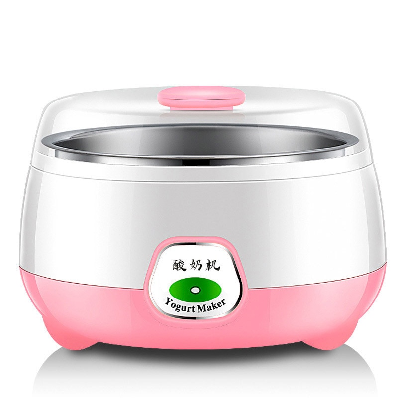 1L Mini Yoghurt Machine Roestvrijstalen Voering Dubbele Verzegelde Smart Automatische Yoghurt Maker Thuis Keuken Diy Tool Plastic Container