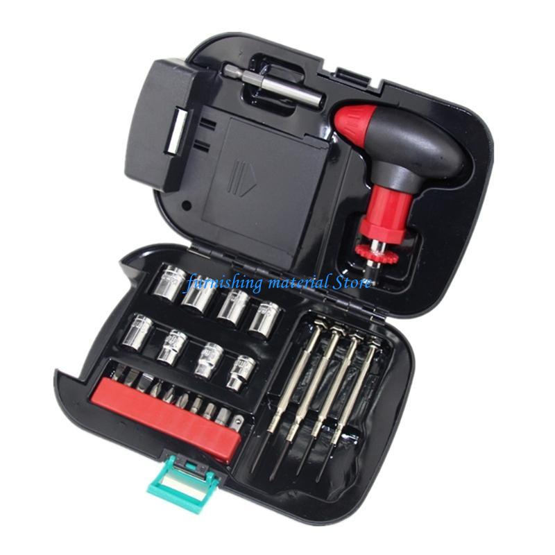 Y5GD 24 Pcs Flashlight Tool Set with Lamp Toolbox for Outdoor Activities Home Use