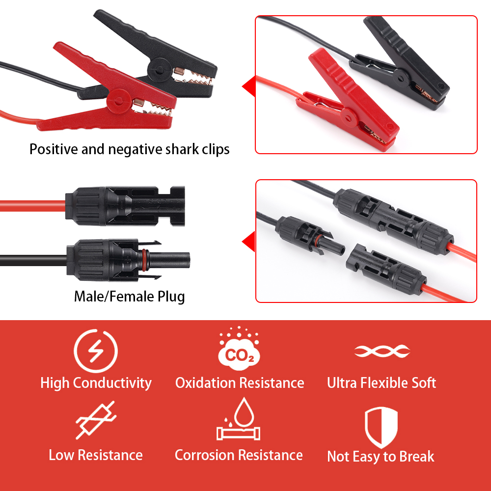 12AWG 150 cm Elektrische Zaun Kabel Stecker Mit Krokodil Clip Führt Kabel Wasserdichte Solar- Zaun Kabel Messung Teile