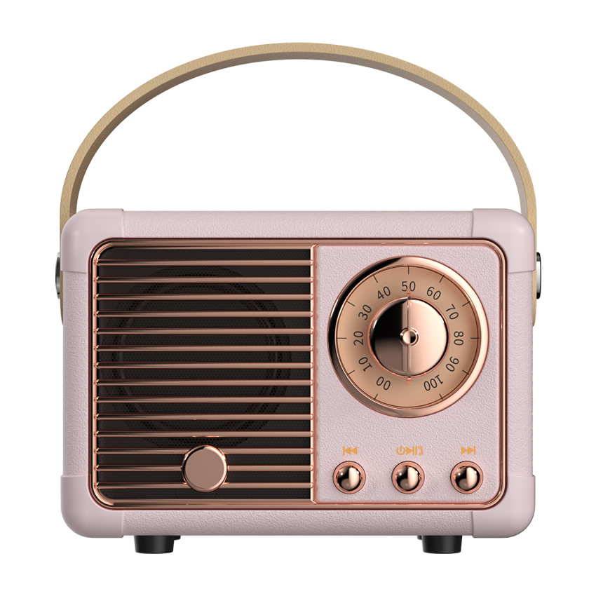 2022 retro-bluetooth-lautsprecher,  hm11 altavoz bluetooth tronsmart soundbar mini-lautsprecher, boombox , 3d stereo-hifi-sound tf: Rosa