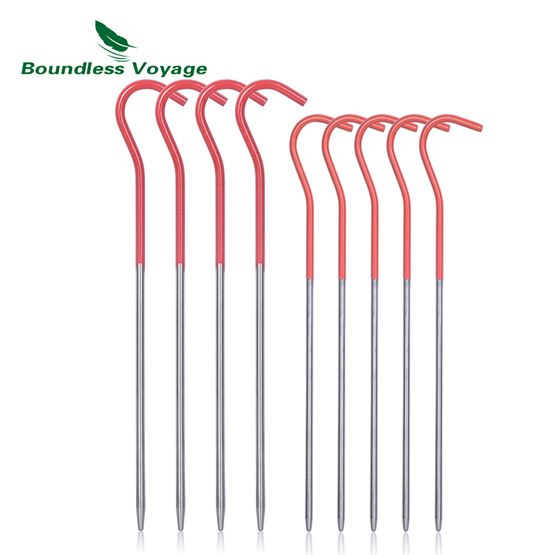 Grenzeloze Voyage Titanium Legering Tentharingen Camping Tent Stakes Draagbare Luifel Nail Grond Pin Tent Accessoires