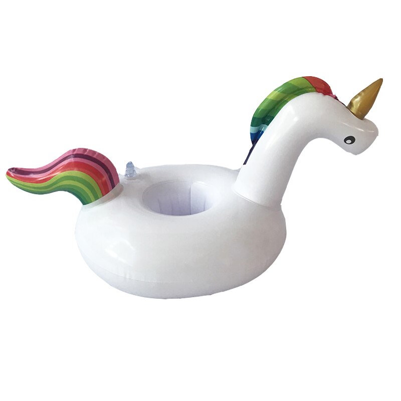 Mini uppblåsbar enhörning flytande mugghållare pool drinkhållare simring vatten leksaker fest dryck båtar hållare baby pool leksaker