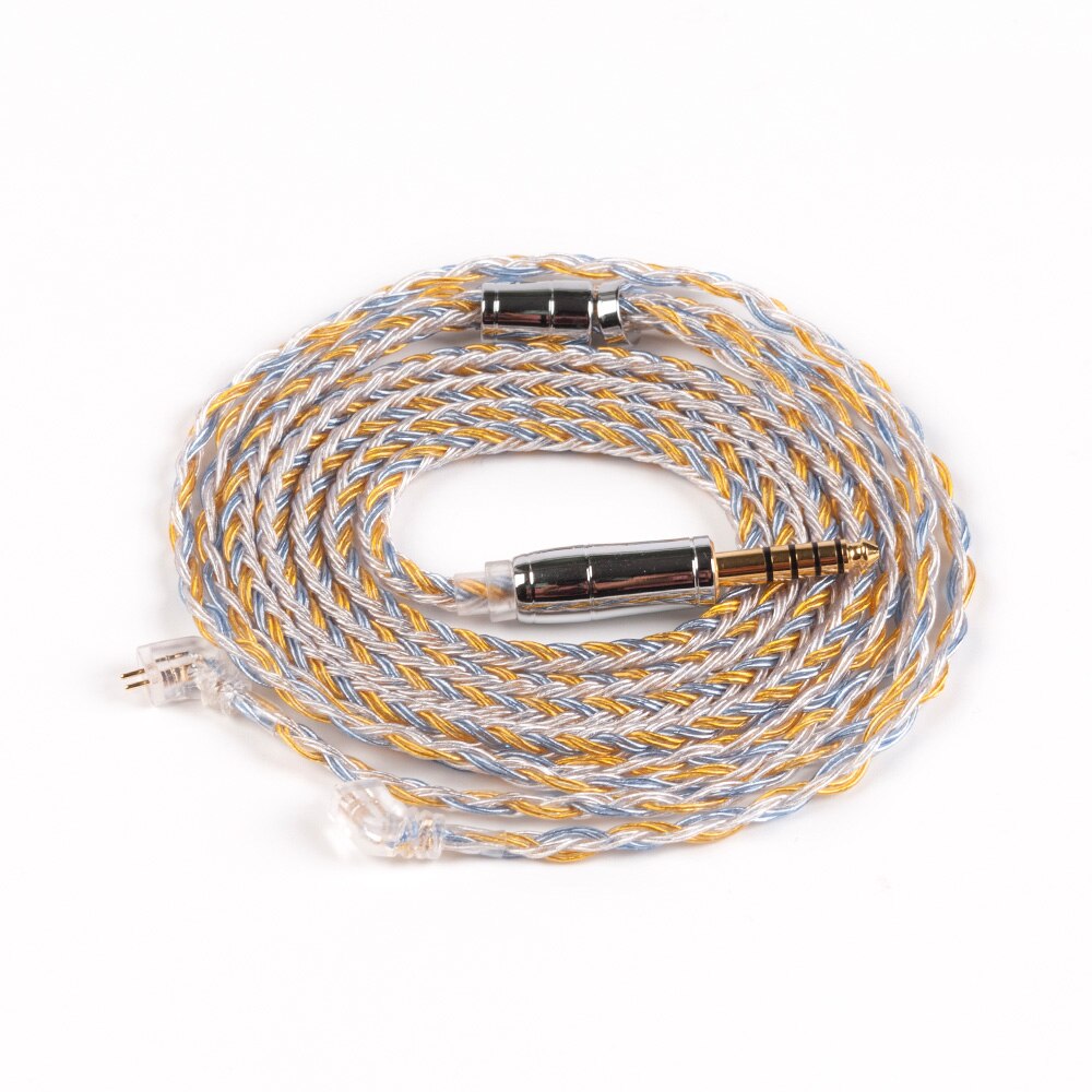 AK KBEAR 16 Core Upgraded Silver Plated Copper Cable 2.5/3.5/4.4MM With MMCX/2pin/QDC TFZ Connector For KZ ZS10 ZSN Pro AS16 ZSX: TFZ 4.4