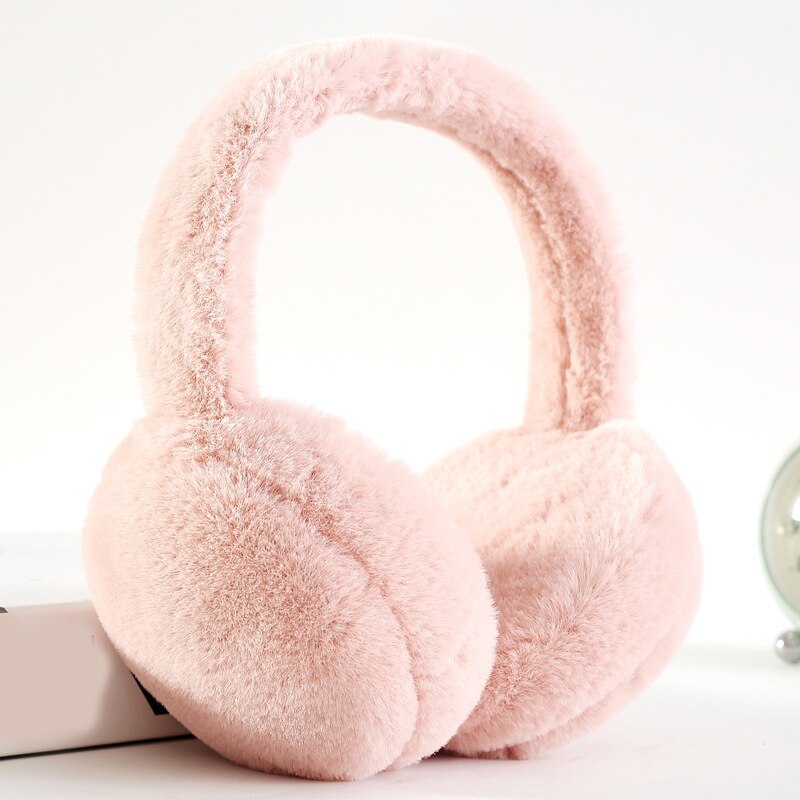 réglable fausse fourrure hiver cache-oreilles unisexe couleur unie casque fourrure casque pour filles en peluche oreille plus bandeau