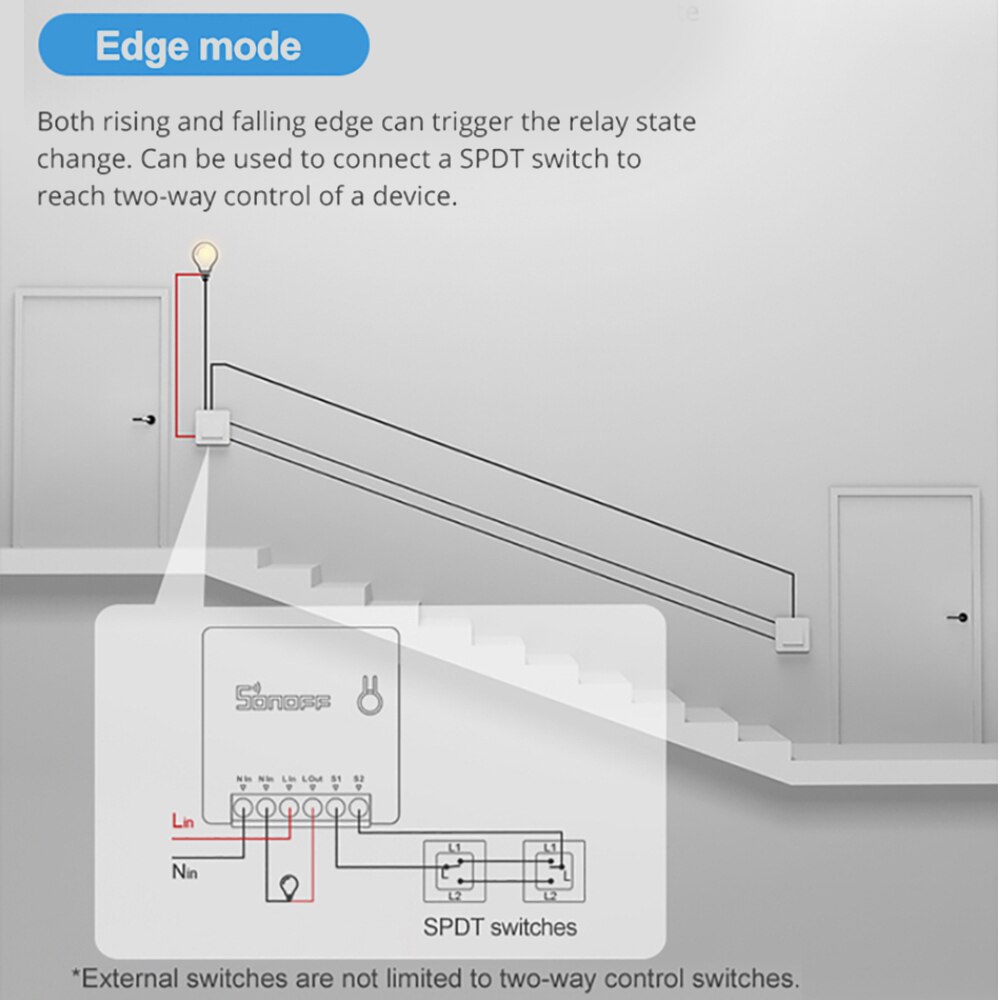 Sonoff Mini Diy Interruptor Wifi Switch Remote Control Timer Voice Two Way Wifi Switch Smart Home for Alexa Google Home Mini