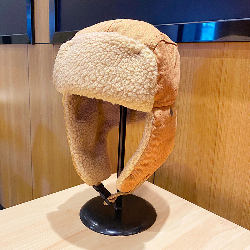 Bomberhoed Mannen Vrouwen Dikke Warme Russische Ushanka Bontmuts Mode Mannelijke Vrouwelijke Muts Zwart Grijs Oorklep Ski Russische Cap: Oranje