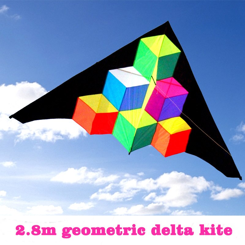 2.8M grote Geometrische vorm kite voor audlts outdoor fun delta driehoek enkele lijn kite