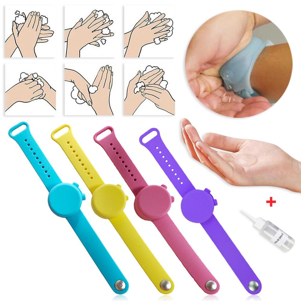 Armband Polsbandjes Cleaner Gel Dispenser Schoolbenodigdheden Draagbare Wearable Zeepdispenser Met Squeeze Fles Zachte Siliconen