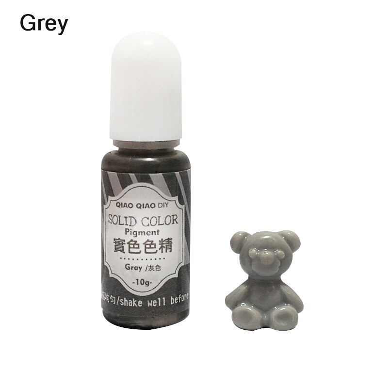 UV Resin Pigment Polish Solid Glue for Silicone Mold Jewelry Making DIY Handmade Crafts 18 Colors DOD886: grey