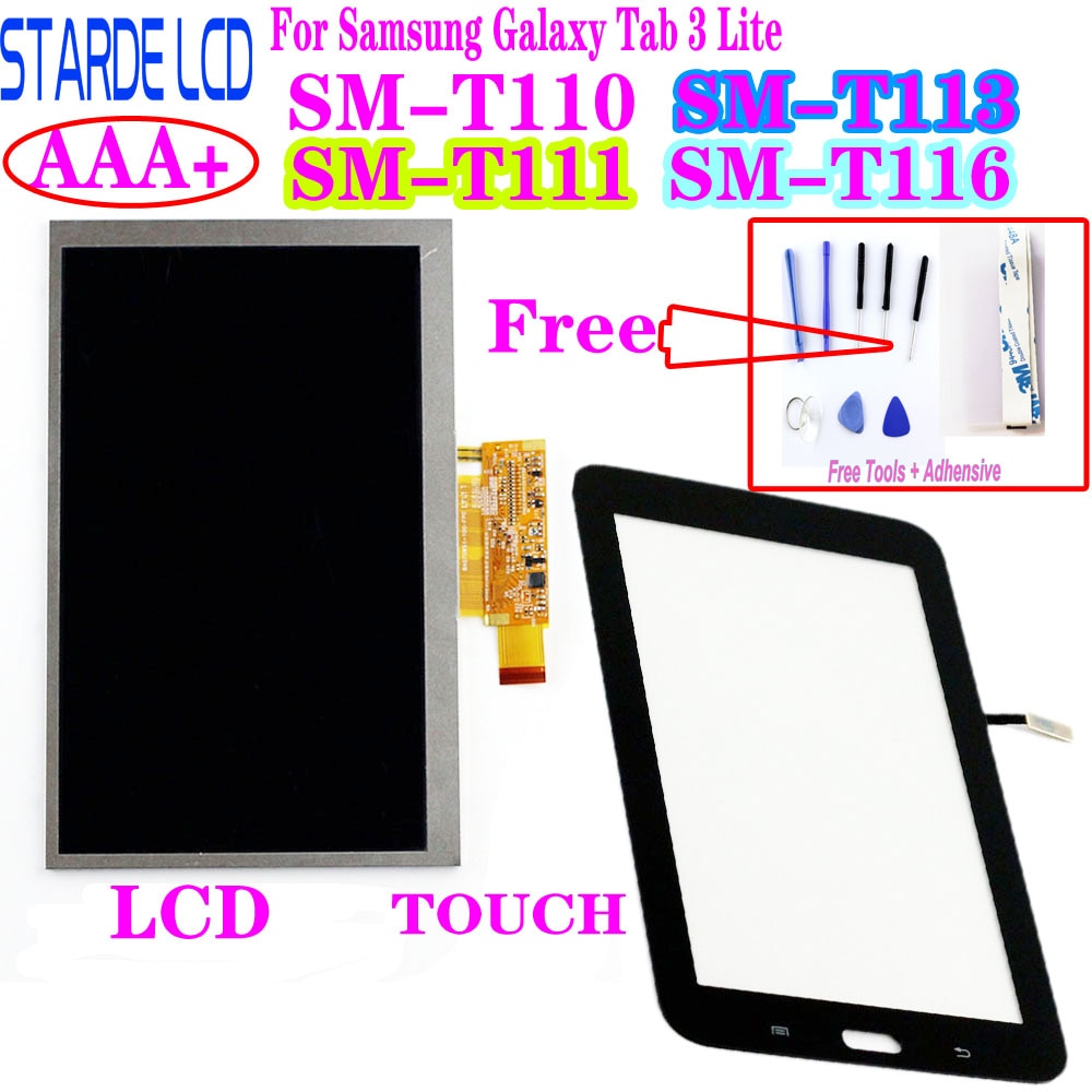 Touch Screen Digitizer Panel + LCD Display For Samsung Galaxy Tab 3 Lite SM-T110 T111 T113 T116 T113NU LCD Repair Parts