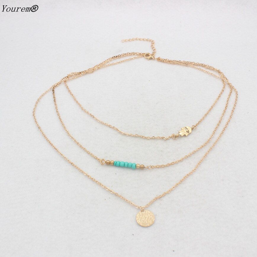 A più strati della boemia spiaggia collane per le donne delle ragazze del regalo libero del nichel lega di fj023