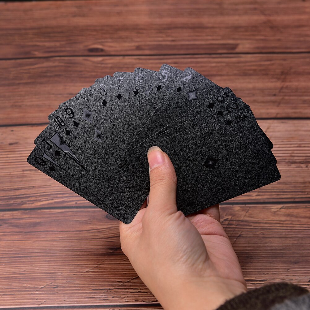 Vandtætte sorte spillekort plastkort indsamling sorte diamant poker kort standard spillekort