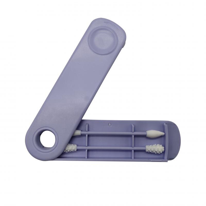 4/2pz tamponi di cotone riutilizzabili pulizia dell'orecchio bastoncini di silicone tamponi di trucco a doppia testa bastoncini strumenti di trucco flessibili morbidi: 02