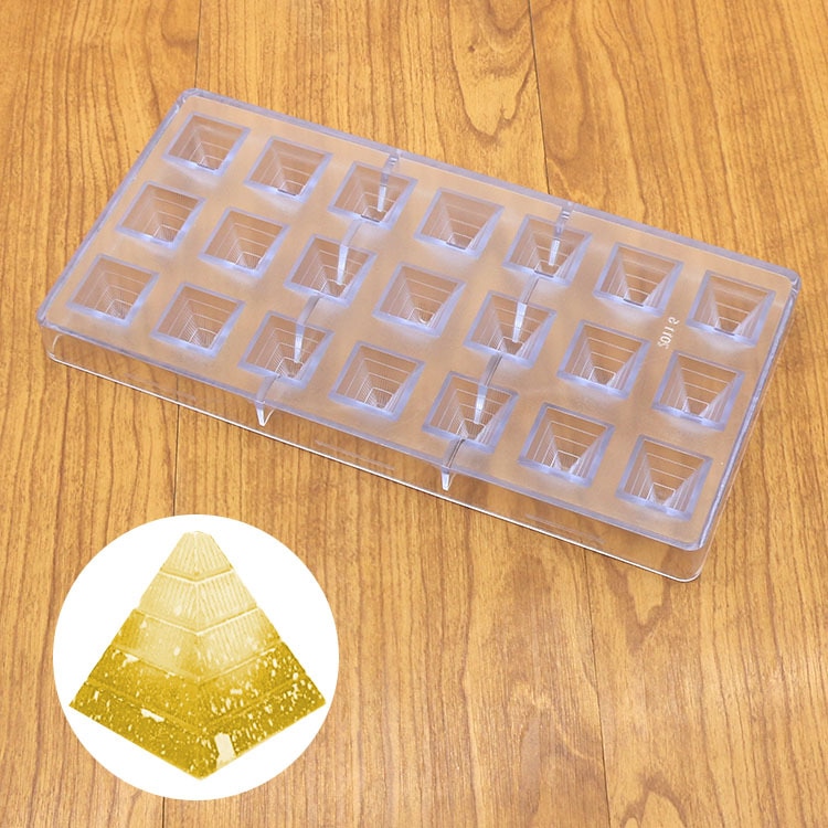 3D Piramide Vorm Polycarbonaat Chocolade Mallen, Pc Plastic Chocolade Plein Mold, Keuken Bakvormen Piramide Pan