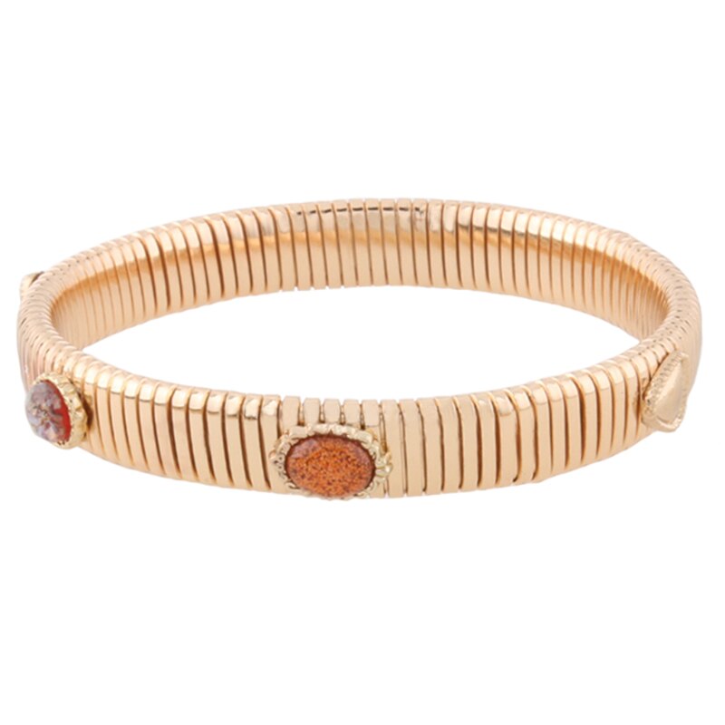 Braccialetti a catena a molla alla moda di moda braccialetti di marca in rame argentato donna manuale a gradiente aperto per regalo di gioielli con ciondoli nazionali