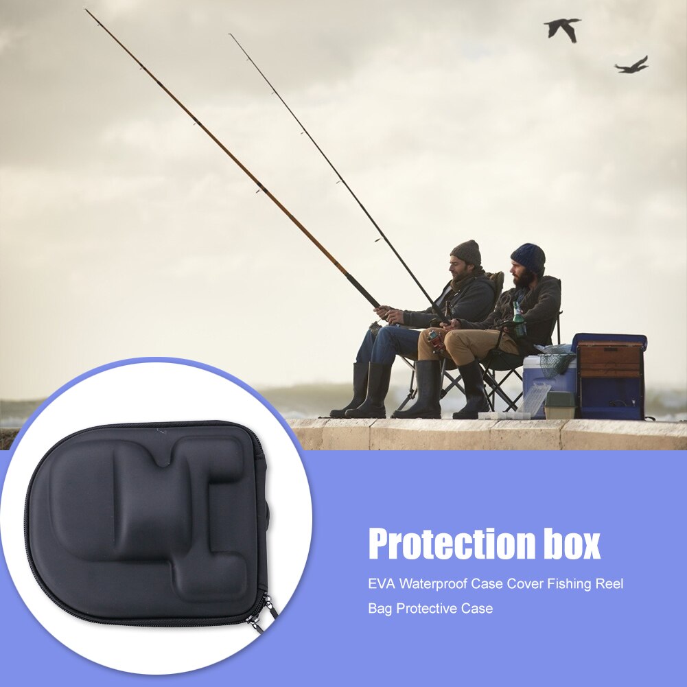 Vissen Reel Tas Draagbare Eva Hard Shell Baitcasting Waterdichte Beschermhoes Ingebouwde Anti-Druk Spons Vissen Accessoire