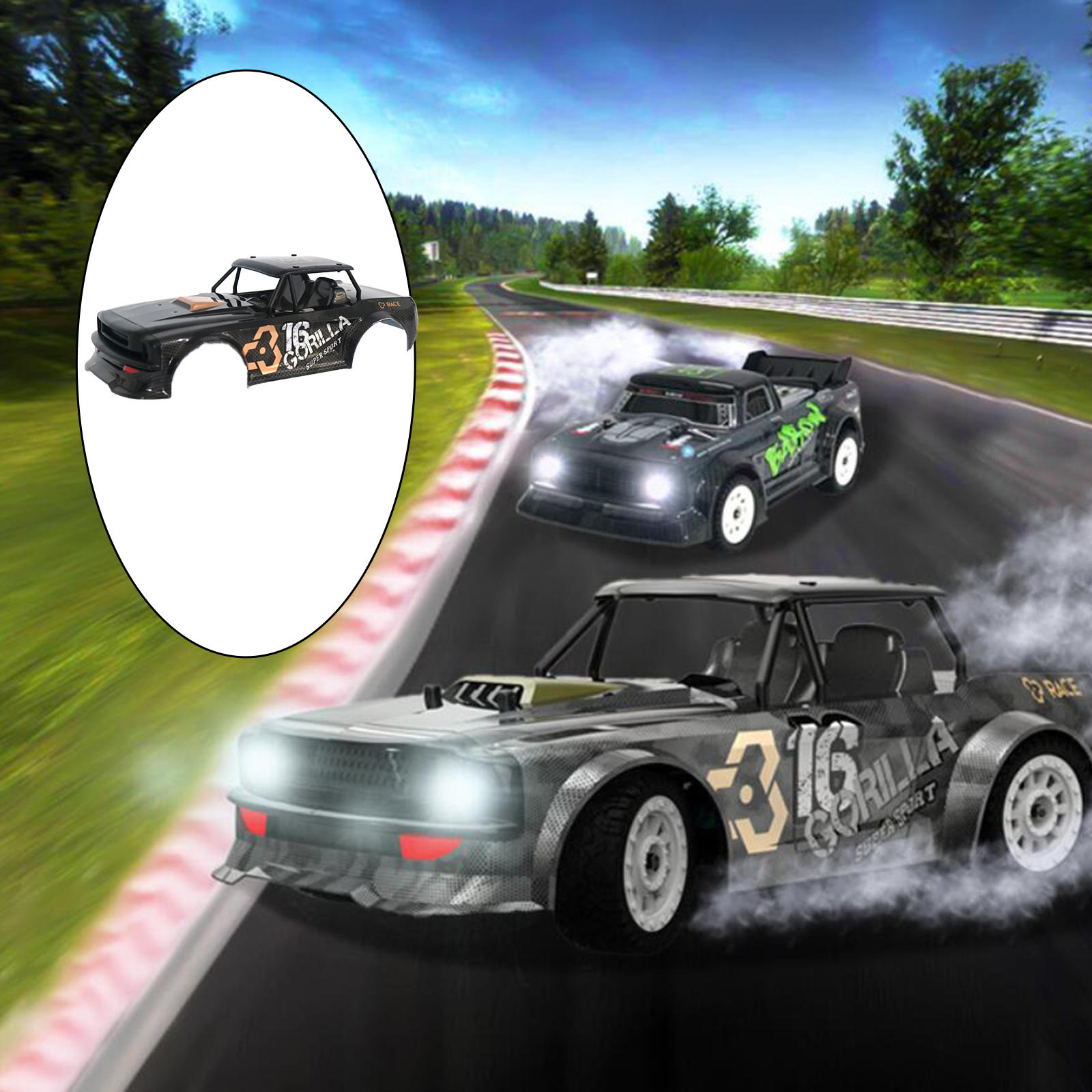 Painted rc body shell cover for sg -1604 rc car diy upgrade parts