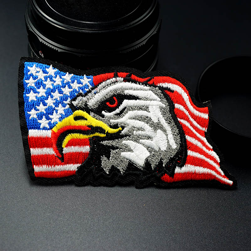 Eagle Size: 5.1x9.0 cm Geborduurde Patch voor Kleding Ijzer op Naaien Applique Leuke Stof Kleding Schoenen Tassen DIY Decoratie Patches