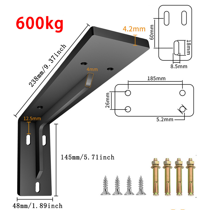 Loadbearing 600kg Wall Triangular Support Bracket Suspended TV Cabinet Desk Partition Fixed Heavy-duty Thickened Storage Rack: MULTI