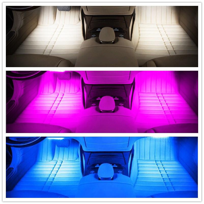 Litake 48 LEDs Kleurrijke Auto Interieur Sfeer Strip Verlichting Waterdicht Neon Strips Auto Decoratie met Afstandsbediening