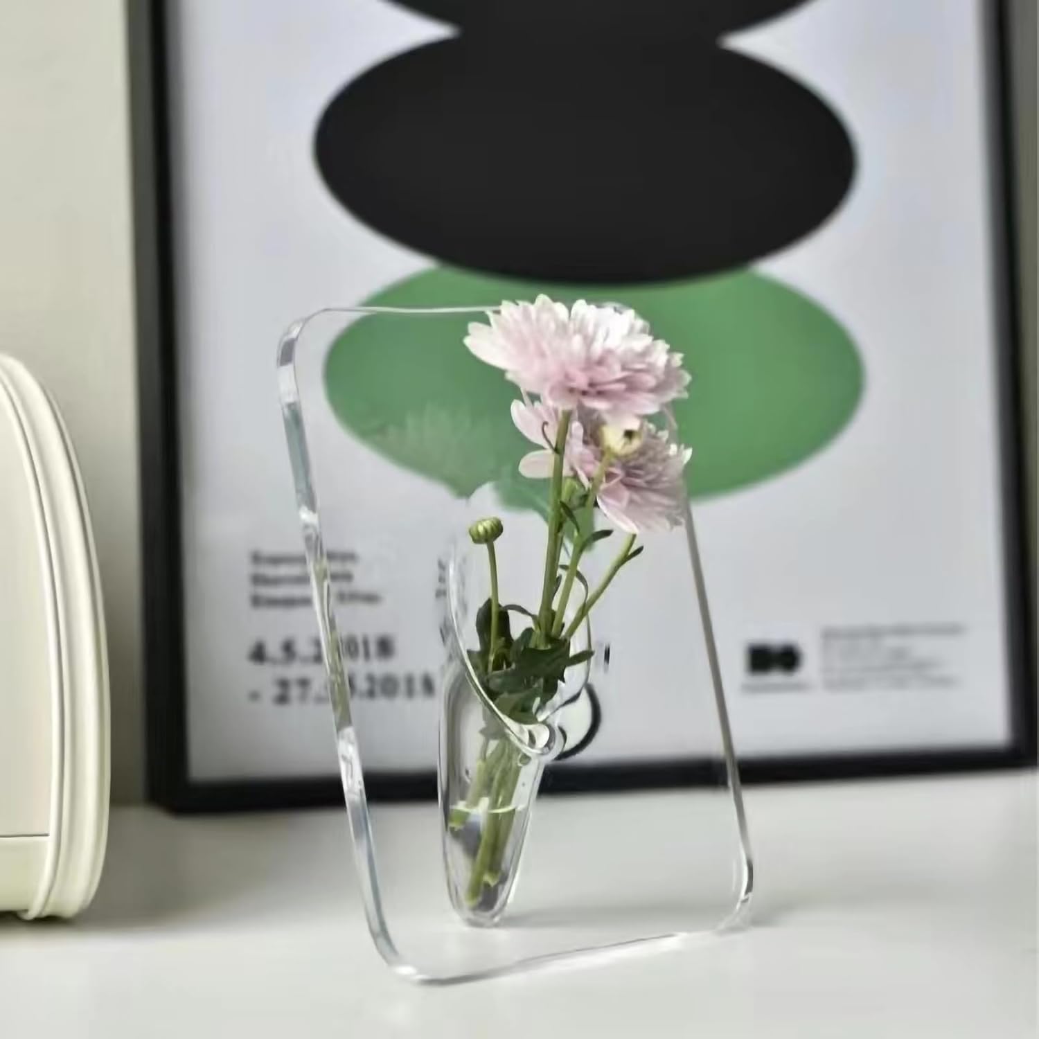 Rahmenförmige Blumenvase - Transparente Acrylvase für Blumen, Moderne Kunstvasen für sterben Heimdekoration, Dekorative Vasen für Schreibtische und Bücherregale