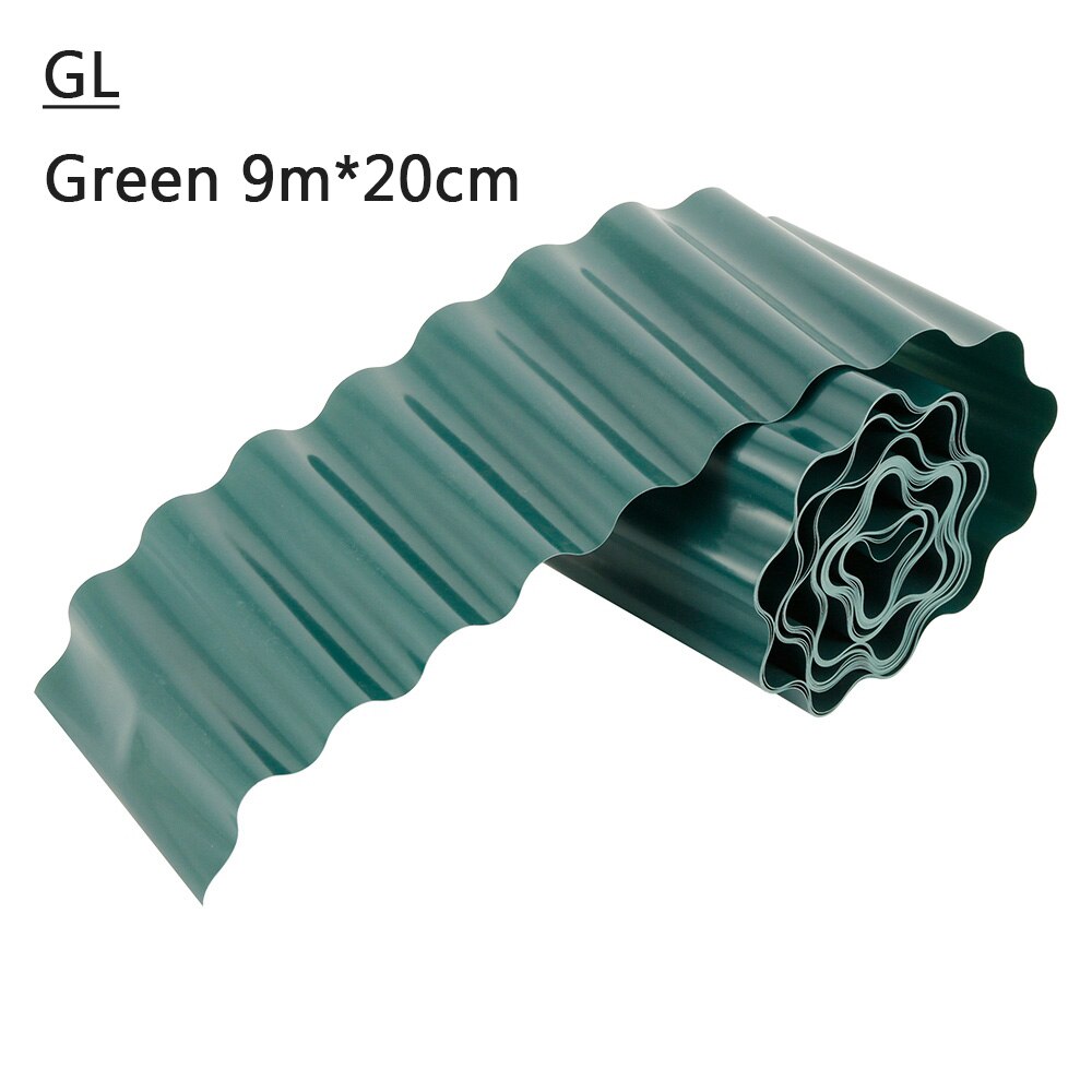Garden Lawn Edging Strip Flexible Plastic Decoration Border Courtyard Fence DIY Garden Fence Decorative: green 9m20cm