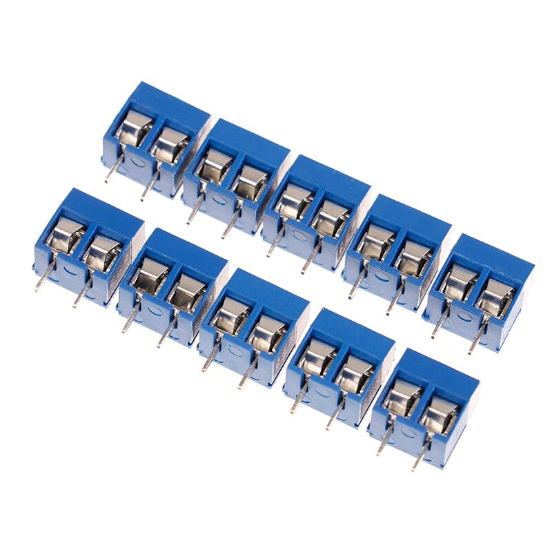 10Pcs 2-Pin Pitch Screw Terminal Block Connector 5.08mm Panel Pcb Mount Blue