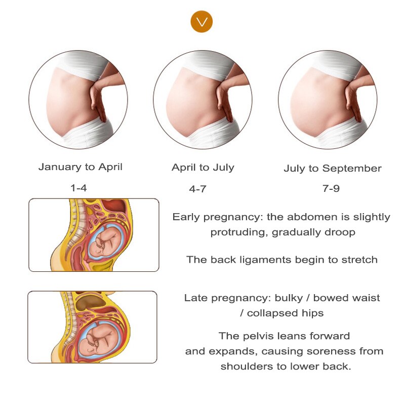 Gravide talje støttebælte tynd åndbar prænatal og post-natal dobbelt-brug bomuld behagelig justerbar bandage