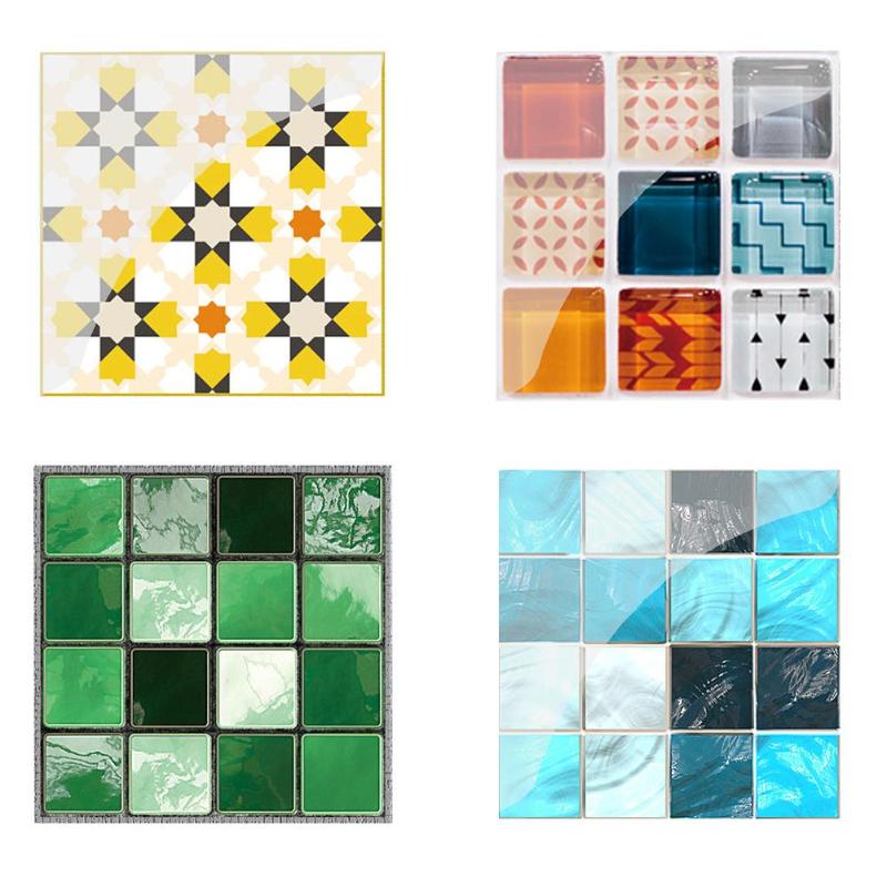 19 stücke Mosaik Fliesen Zauberstab Aufkleber PVC Wasserdichte Fliesen Aufkleber Küche Dekor Badezimmer Zauberstab Fliesen Aufkleber Dekor Wasserdicht Schälen Stock