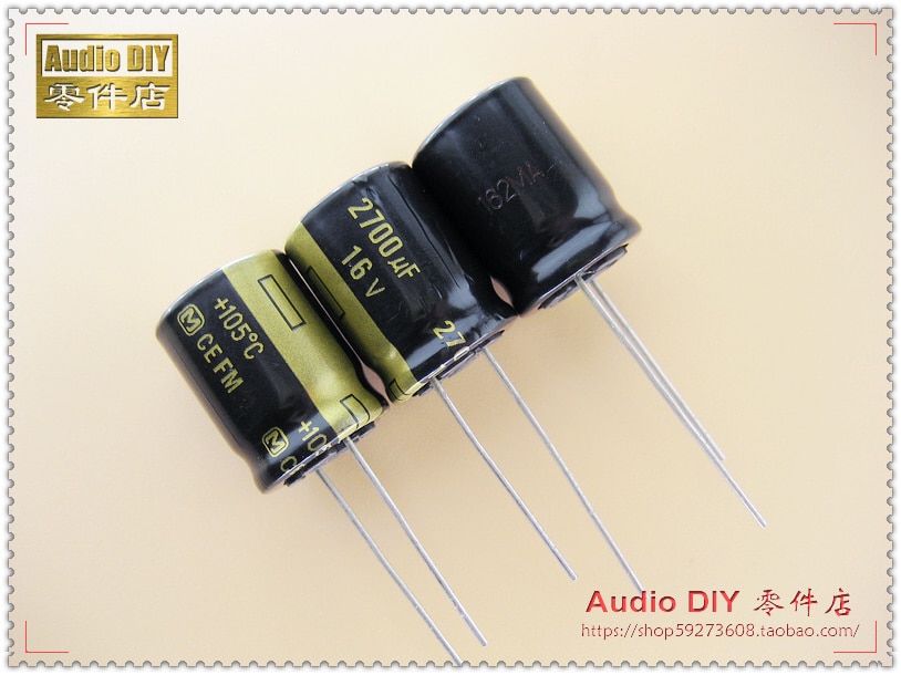 10PCS matsushita capacitor FM 16V2700UF 16X21MM 2700uF/16V ultra low internal resistance Electrolytic Capacitor 2700uf 16v