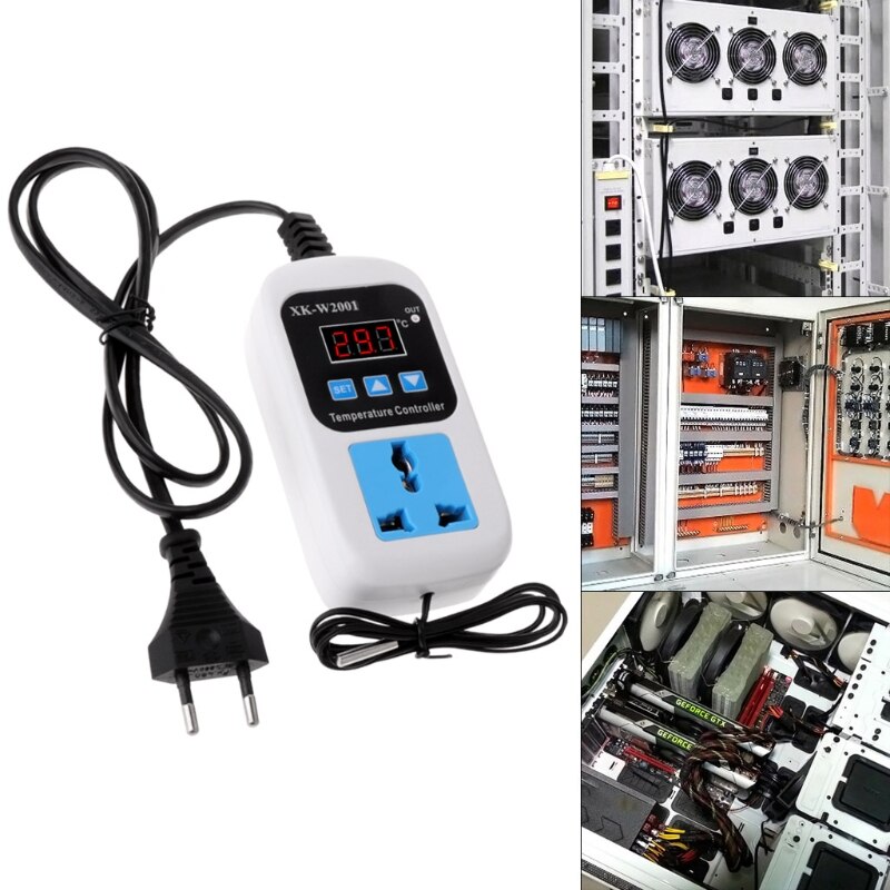 Digitale thermostaatregelaar stekker  -50 ~ 110c temperatuurregelaar schakelaar  ac 110-220v microcomputer met ntc-sensor