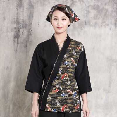 unisex Japanischen stil lebensmittel Service kleidung Sushi Koch jacke Neue Koch arbeit Uniform entwickelt koch anzug Japanischen Kimono: 0C / XXL