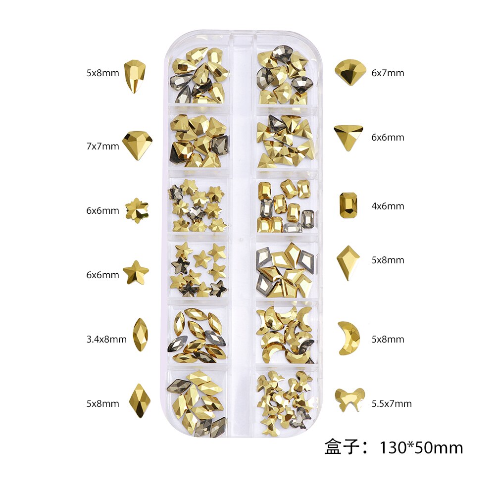 3d nagelbedels tips decoratie glitter steen nail art strass steentjes kristal manicure accessoires: Dk2185-11