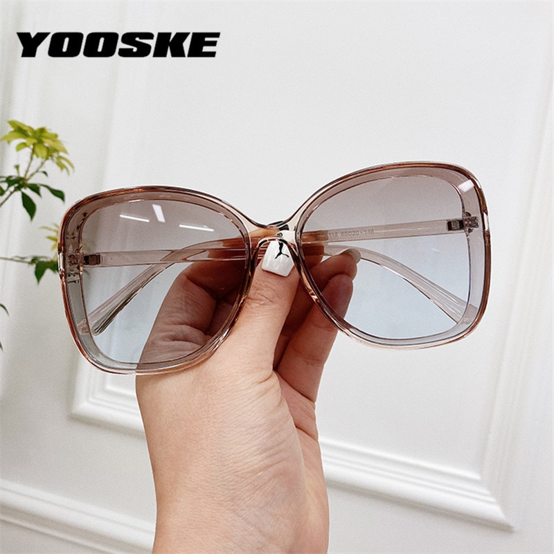 Yooske oversized ronde cat eye zonnebril dames heren vintage heldere gradiënt zonnebril retro brillen  uv400