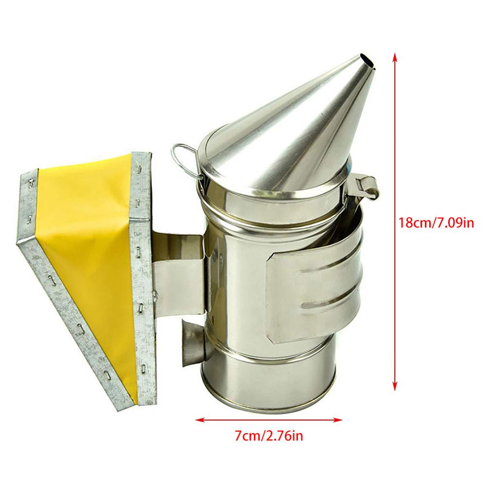 Herramientas de apicultura Manual de acero inoxidable Kit de transmisor de humo de abeja herramienta de apicultura cuidado de abejas rociador de humo: Default Title
