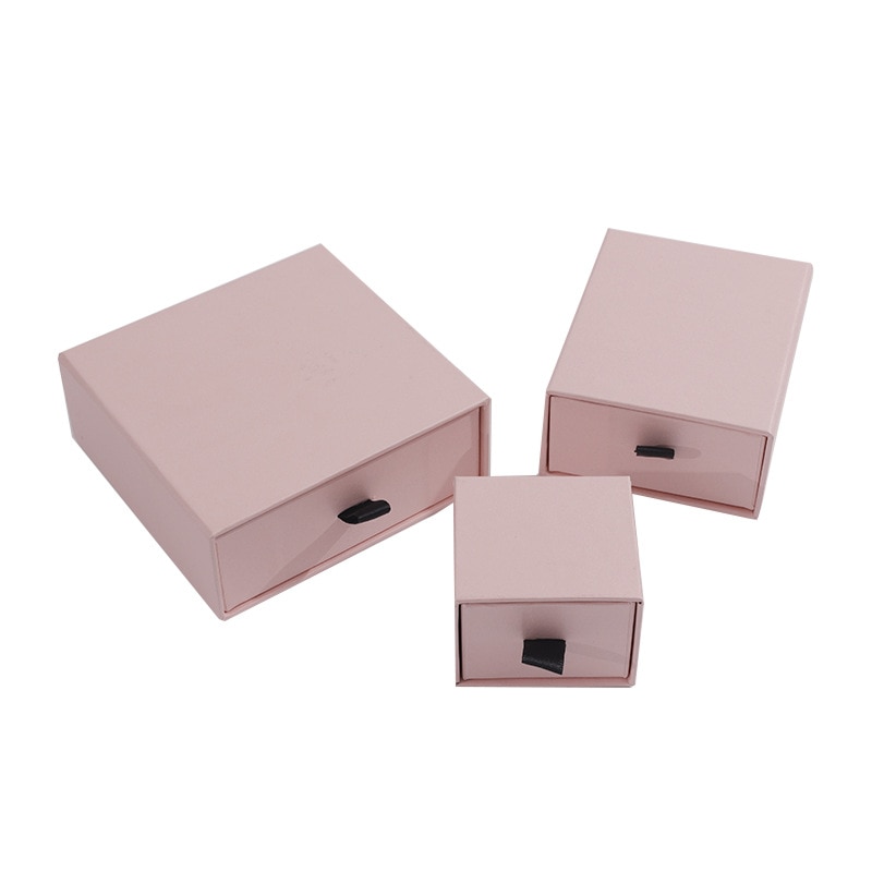10PCs Jewelry organizer Display Packaging Box Holder Black Pink White Kraft Paper Engagement Ring Necklace Bracelet Boxes