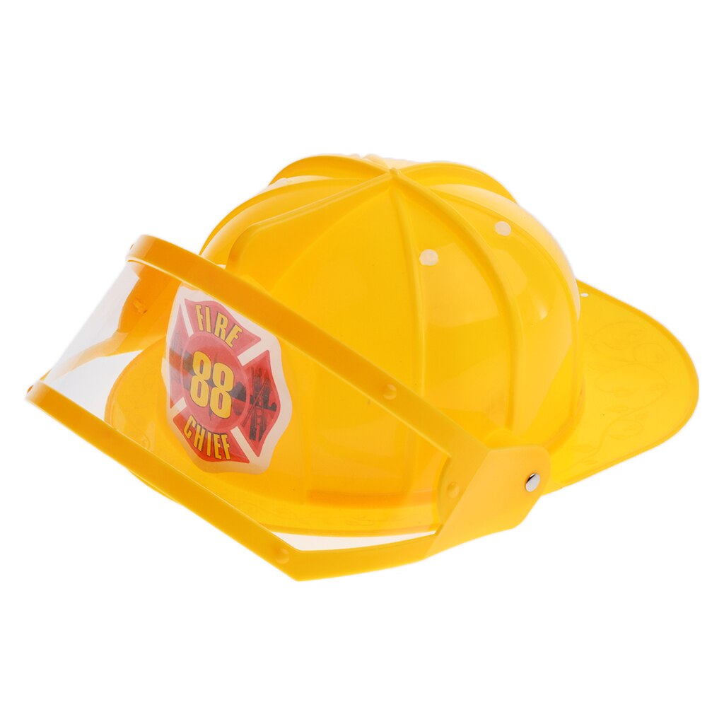 Pretend Play Children Plastic Fireman Helmet Chief Hat Fancy Dress Role Playing