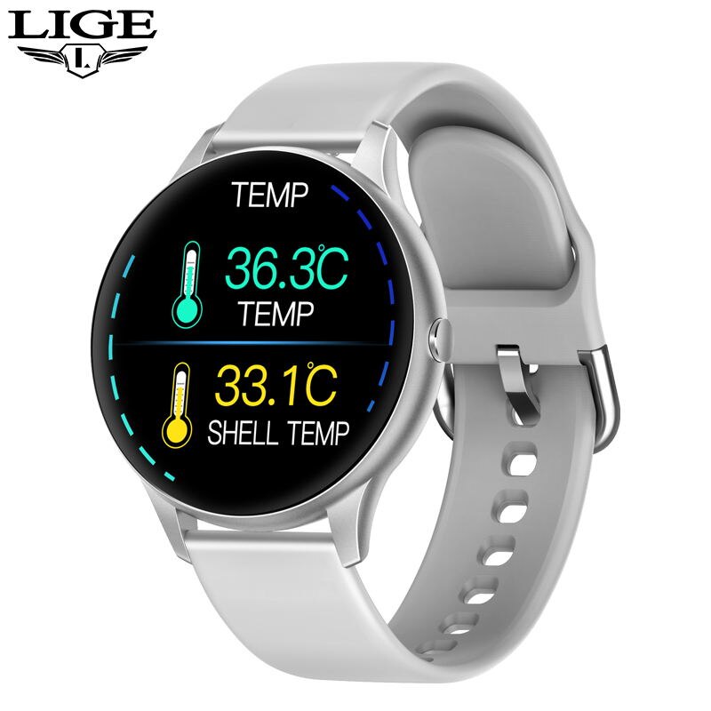 LIGE Smartwatch Women - Heart Rate Blood Pressure Monitor - IP67 Waterproof Sport Watch for Android & iOS: Gray white