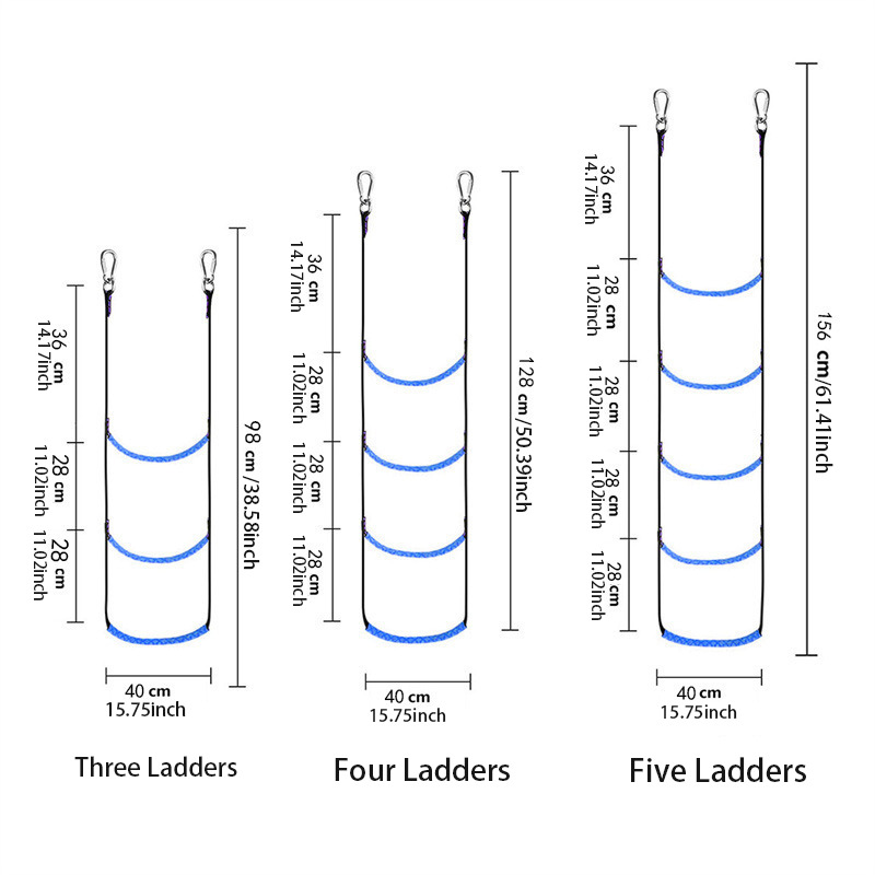 Folding hanging ladder yacht side soft ladder rubber boat boarding soft ladder inflatable boat launching ladder