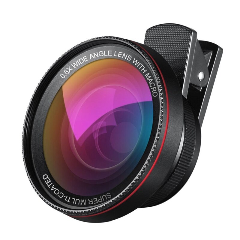 Professionele 2 In 1 Hd Camera Lens Set 0.6X Super Groothoek Lens Clip Telefoon Lens Voor Iphone Samsung smartphone Ye