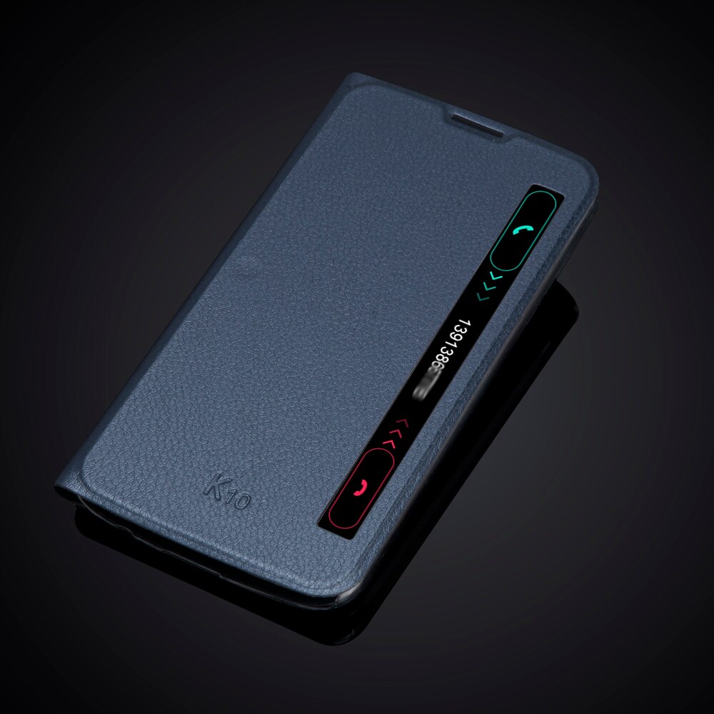 Funda Smart quick cover para LG K10 K410 K420N Auto sleep súper fino Funda de cuero con tapa: dark blue