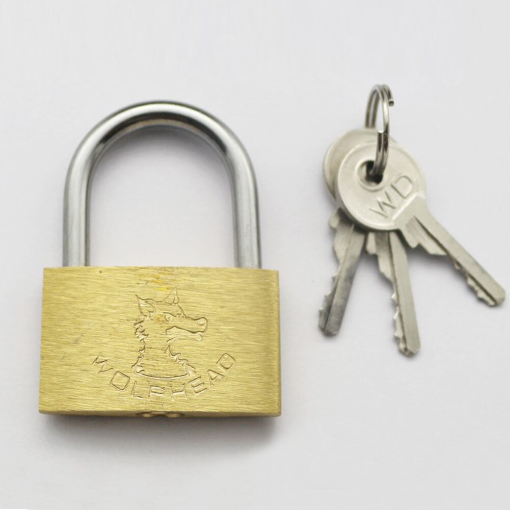 Wolf Dog Copper Padlock Wolf Head Brass Lock Small Locks Door Locks 20mm 25mm 30mm 40mm Not Rust Lock Core Include 3 keys: 40mm