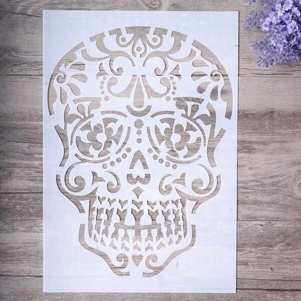 A4 Skull Stencils for Painting on Wood,Fabric,Paper,Airbrush,Walls Art Scrapbooking Stamping Album Embossing Paper Cards: A