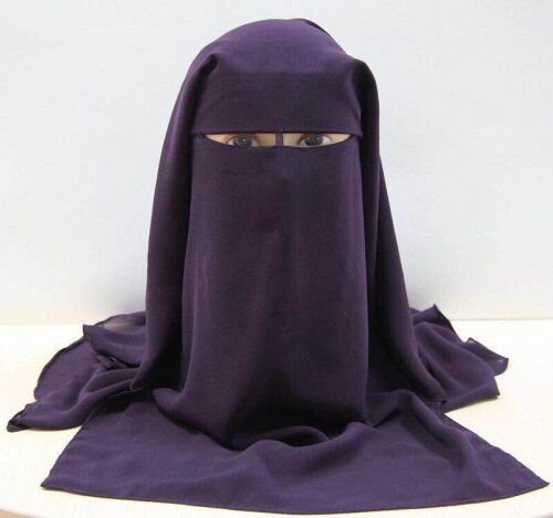 Foulard Bandana musulman, Turban islamique, 3 couches, Hijab, couleur unie, noir, couvre-chef, couvre-chef: Dark Purple