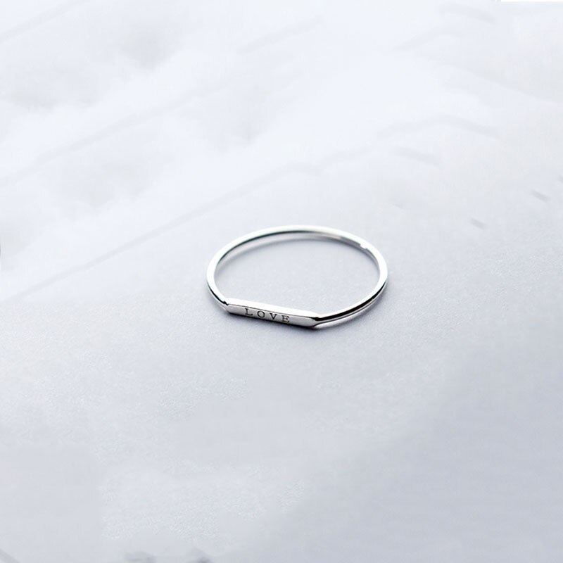 INZATT réel 925 en argent Sterling lettre amour bague pour la femmes parti minimaliste bijoux fins accessoires géométriques