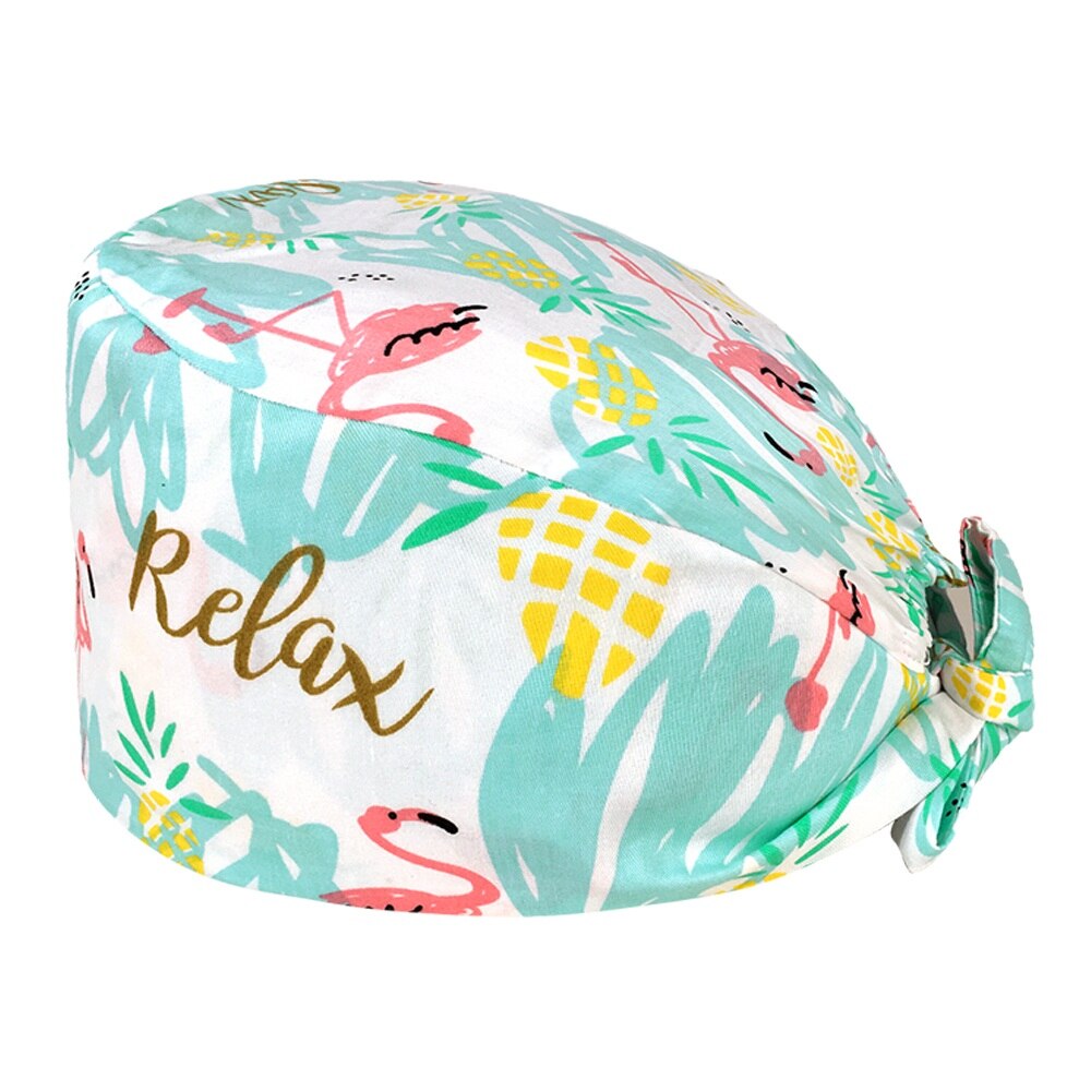 Cartoon Printing Verstelbare Ademend Scrub Cap Beauty Salon Lady Verpleging Cap Ziekenhuis Chirurgische Caps: 12037